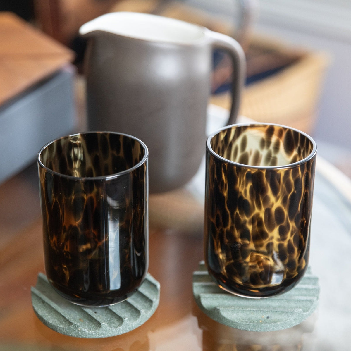 Tortoiseshell Drinking Glasses, Set of 2