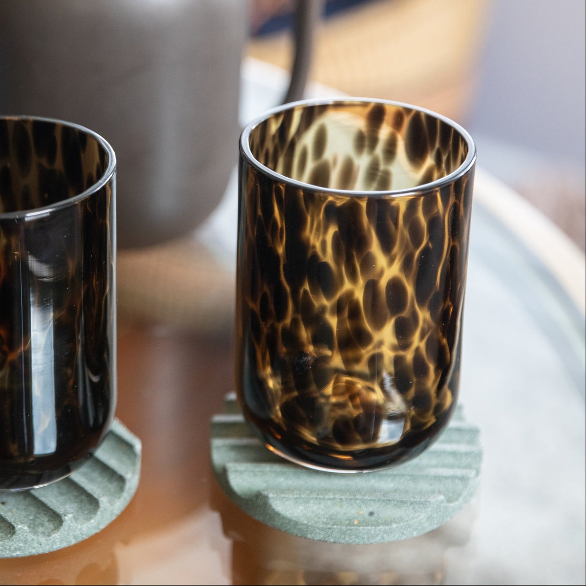 Tortoiseshell Drinking Glasses, Set of 2