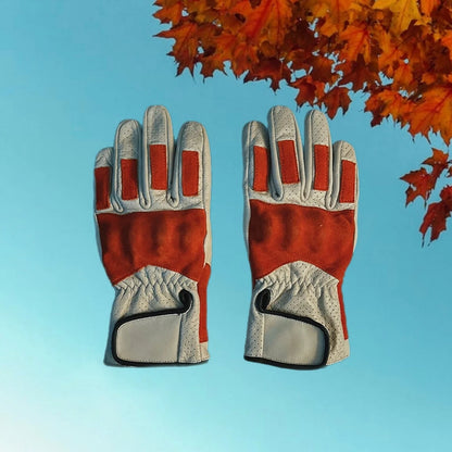 Vintage leather motorcycle gloves with classic design, perfect for riders who appreciate retro style and durability.