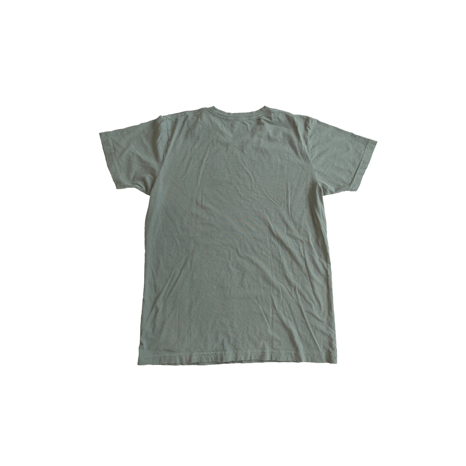 Sage colored ultra-soft jersey tee made in the USA, featuring a comfortable fit and high-quality fabric, perfect for everyday wear with a casual, relaxed style.