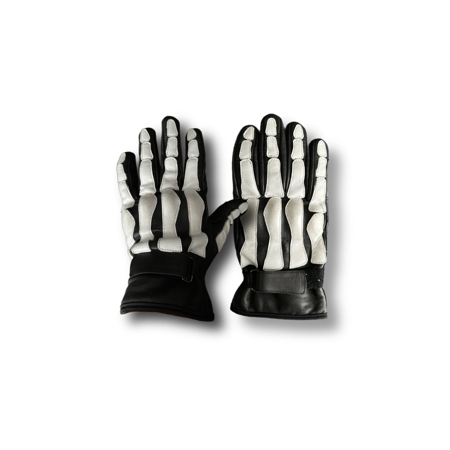 Skeleton motorcycle gloves for protection and style, durable gear with skeleton design for bikers.