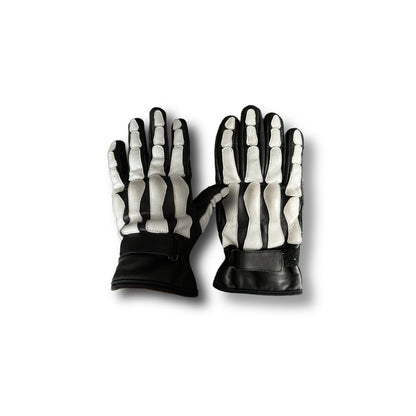 Skeleton motorcycle gloves for protection and style, durable gear with skeleton design for bikers.