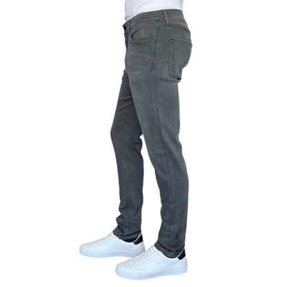 Steel washed athletic fit jeans for men, featuring a modern, slim fit and faded denim wash, perfect for casual wear.