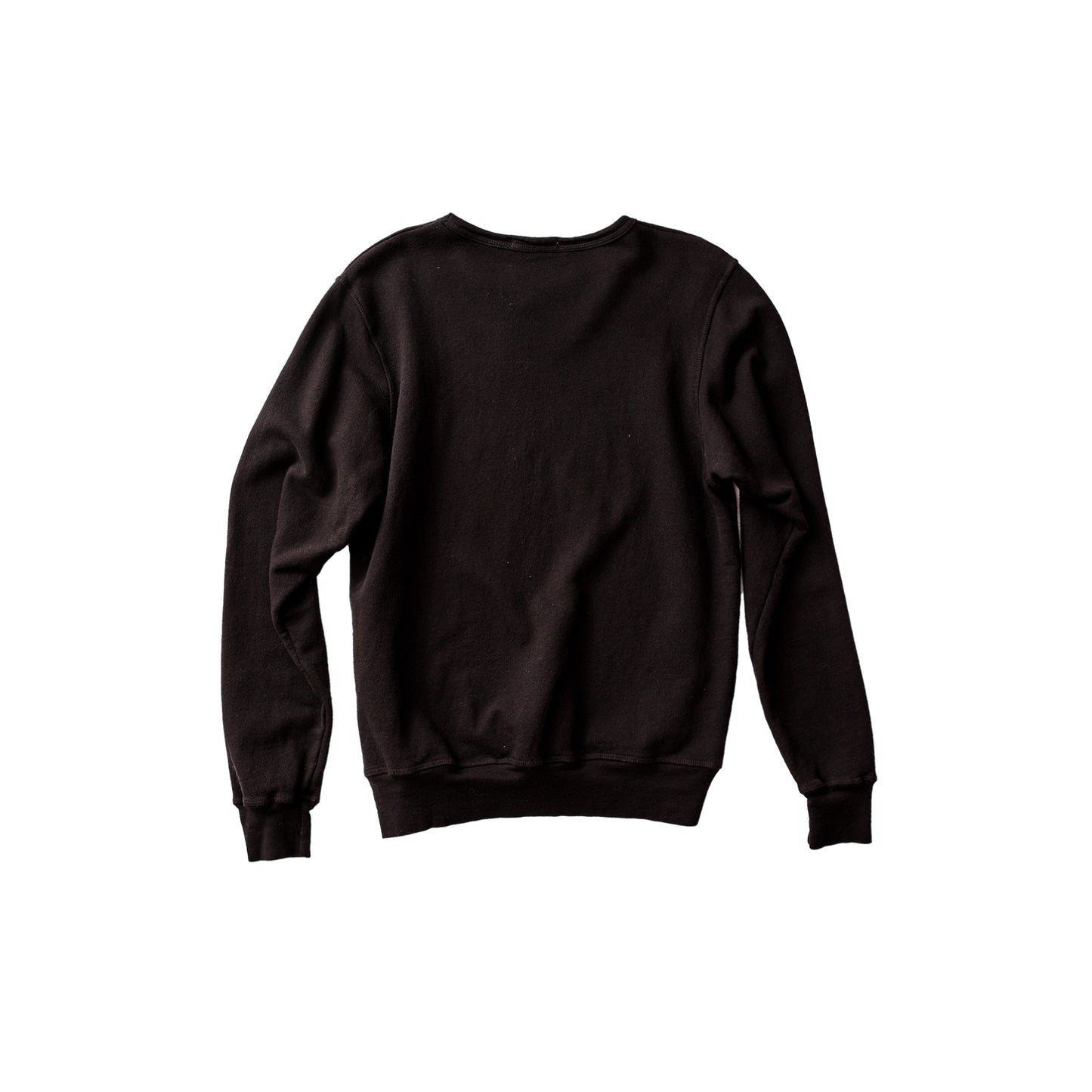 Classic black vintage terry sweatshirt made from premium cotton, crafted in the USA, offering a soft, comfortable fit with a timeless, retro style.