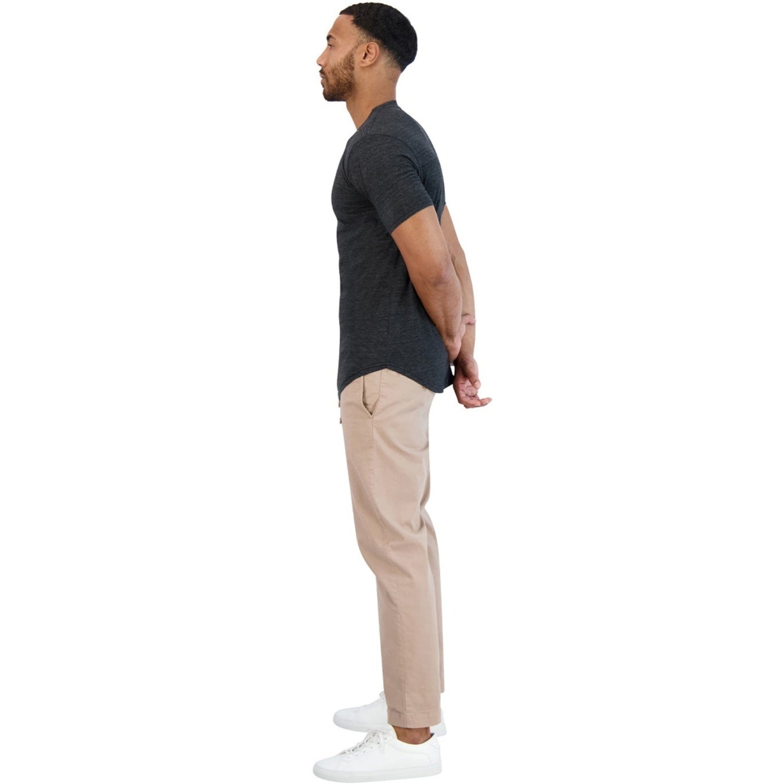 Black tri-blend tee, soft and lightweight casual t-shirt for men.