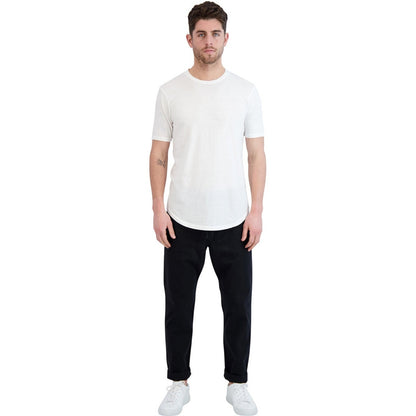White tri-blend tee, soft and lightweight casual t-shirt for men.