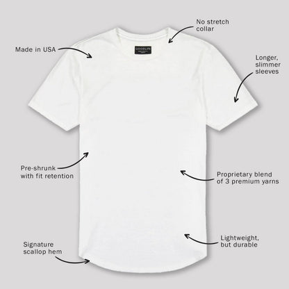 White tri-blend tee, soft and lightweight casual t-shirt for men.