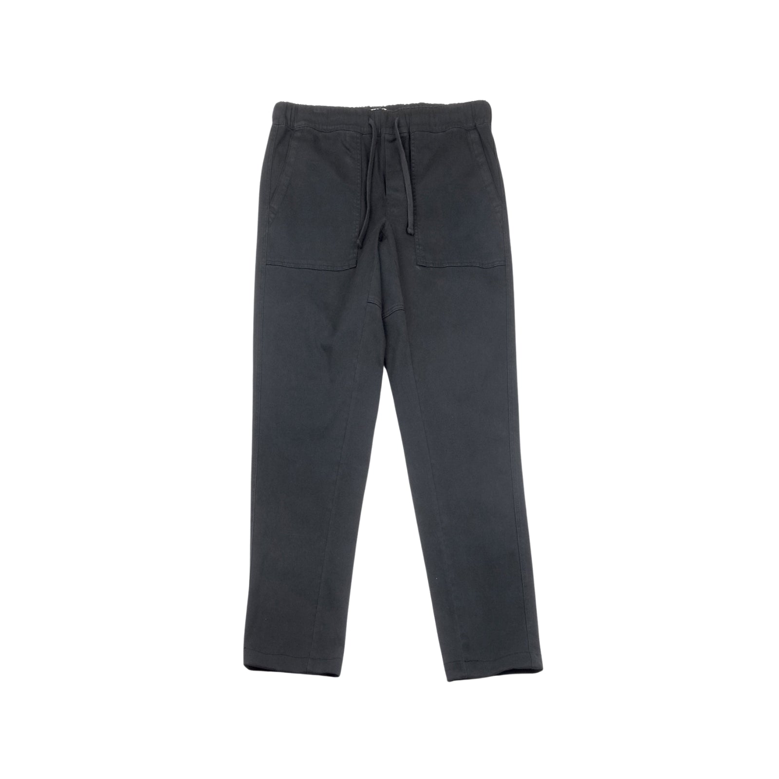 Men's vintage grey cargo pants with multiple pockets and a relaxed fit.