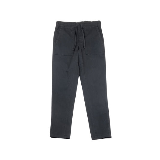 Men's vintage grey cargo pants with multiple pockets and a relaxed fit.