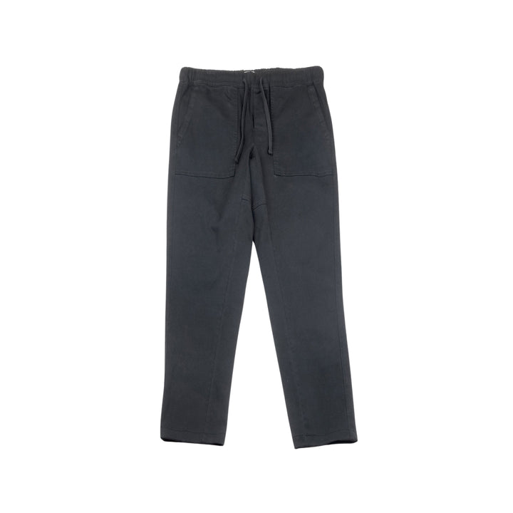 Men's vintage grey cargo pants with multiple pockets and a relaxed fit.