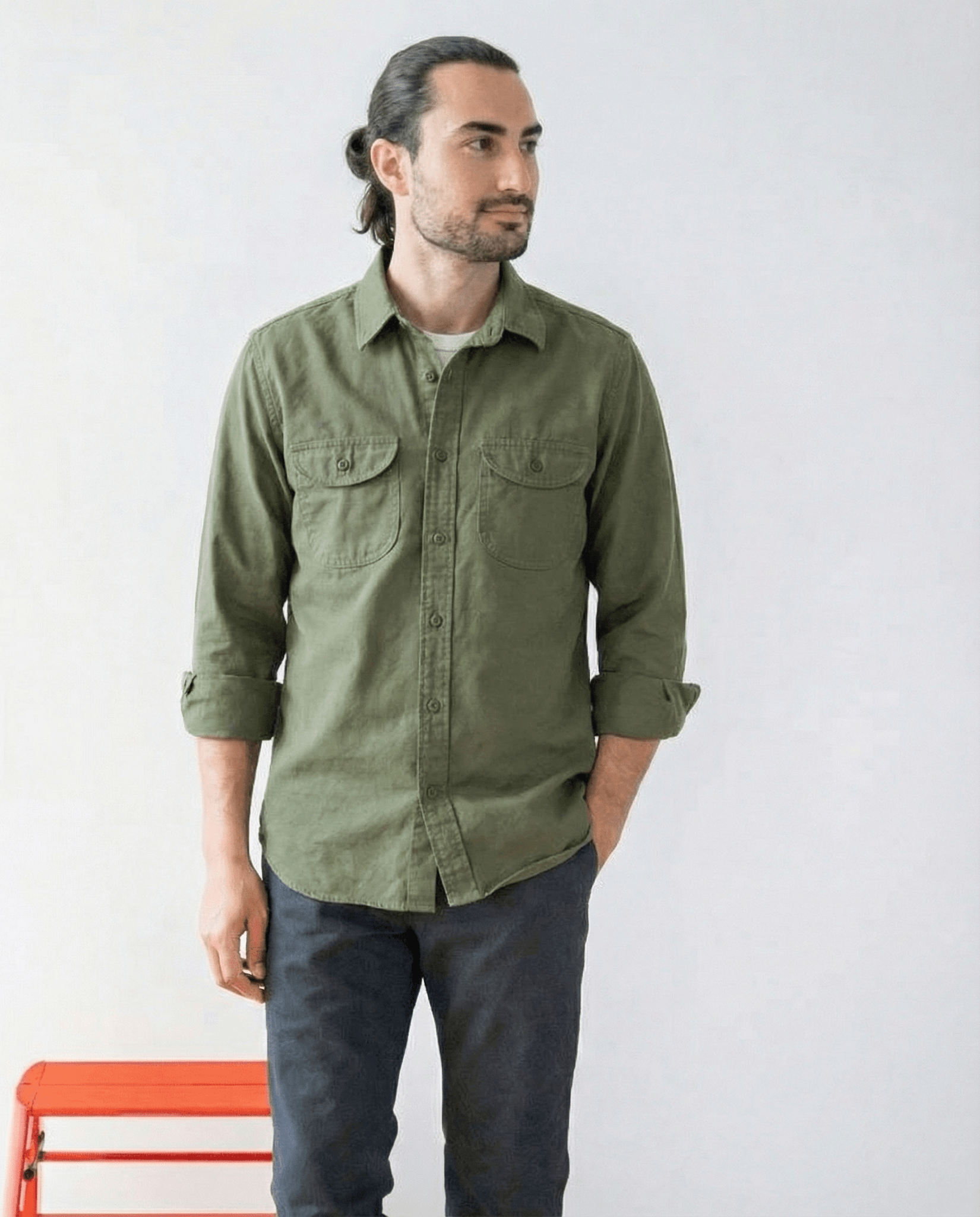 Walsh Work Shirt - 8 oz. Brushed Canvas - Army Green